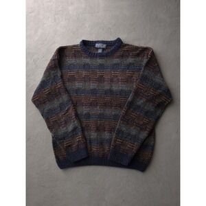 Vintage 1990s Shaver Lake Acrylic Blend Striped Crewneck Sweater XL Men's